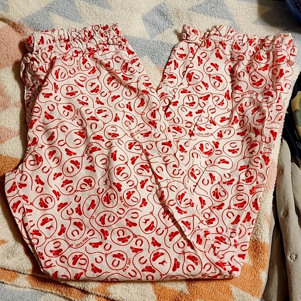 Pink Love Pink Cowboy Hat Pajama Bottoms